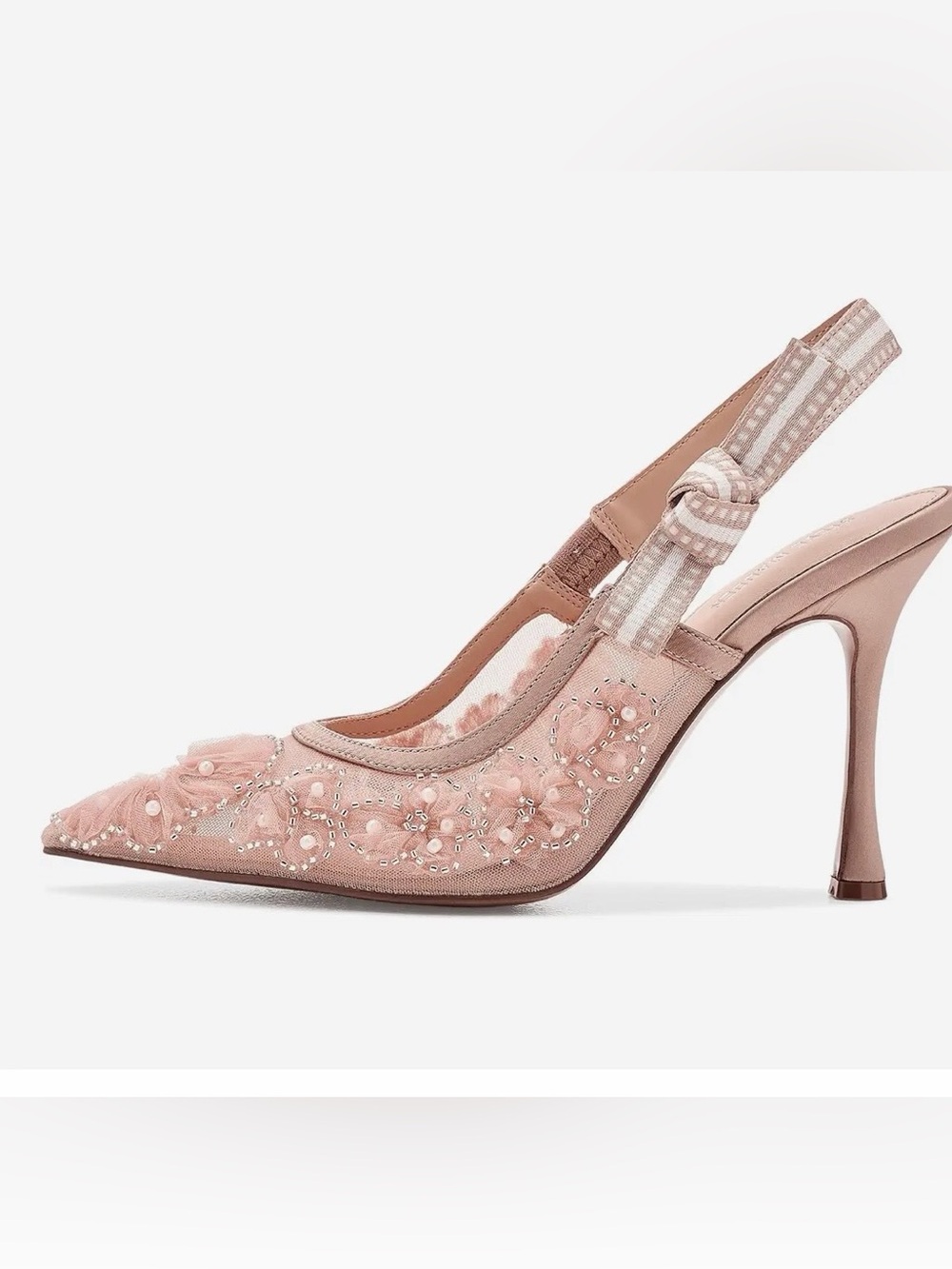 Steve Madden Bri Blush Pink Embellished Slingback Heels